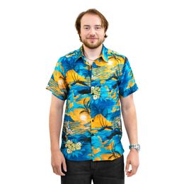 Hawaiiskjorta Herr Ocean Blue