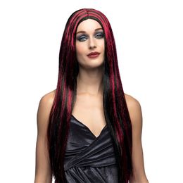 Heks Svart/Rød Parykk