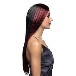 Lysbildefremvisning - Heks Svart/Rød Parykk