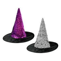 Häxhatt Vändbar med Paljetter Lila/Silver