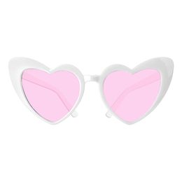 Hjärtglasögon Retro Vit/Rosa