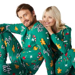 Lysbildefremvisning - Hohoho Grøn Julepyjamas Dame