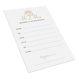 Inbjudningskort Mr & Mrs Bröllop