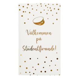Inbjudningskort Studenten Guld