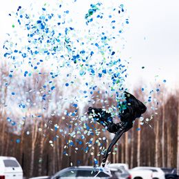 Bildspel - Jätteballong Boy or Girl med Konfetti