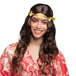 Joy Svart/Brun Peruk med Pannband