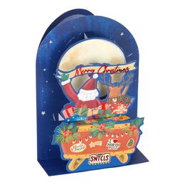 Julekort Pop-Up Nisse Slede