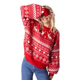Bildspel - Julren Röd Oversize Jultröja Dam
