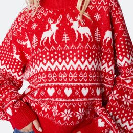 Bildspel - Julren Röd Oversize Jultröja Dam