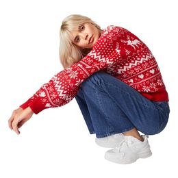 Bildspel - Julren Röd Oversize Jultröja Dam