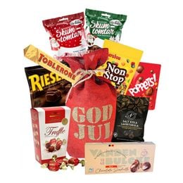 Julsäck Röd med Godis och Choklad