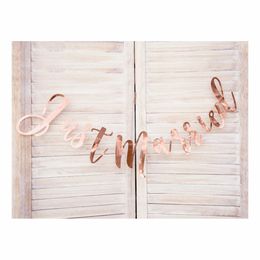 Bildspel - Just Married Bokstavsgirlang Roséguld