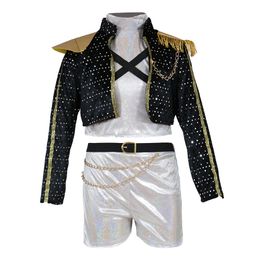 Bildspel - K-Pop Star Silver Leader Barn Maskeraddräkt