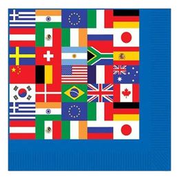 Kaffeservetter Internationella Flaggor