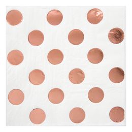 Kaffeservetter Roséguld Prickiga