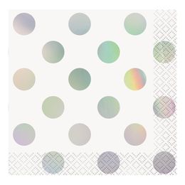Kaffeservietter Sølv Metallic Polka Dot