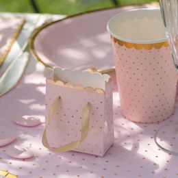 Bildspel - Kalaspåsar Prickiga Ljusrosa/Guld