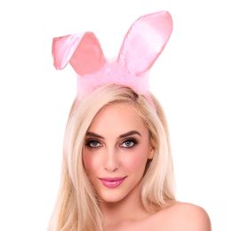 Kaninører Bøjbare Lyserød Satin Deluxe