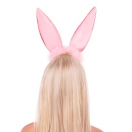 Lysbildefremvisning - Kaninører Bøjbare Lyserød Satin Deluxe