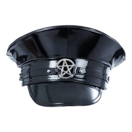 Kaptenshatt Svart med Pentagram