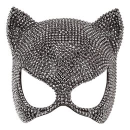 Bildspel - Katt Halvmask med Strass