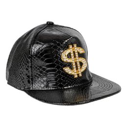 Svart caps med dollartegn