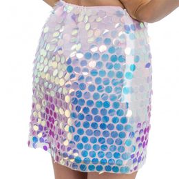 Bildspel - Kjol med Paljetter Iridescent Rosa