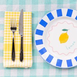 Diaesitys - Keittiöpyyhkeet Bistro Keltaiset/Valkoiset