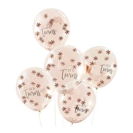 Konfetti-ilmapallot It's Twins Ruusukulta