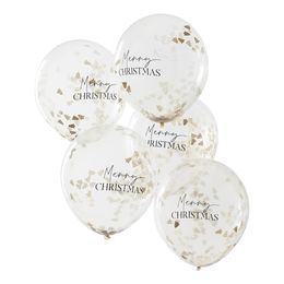 Konfettiballonger Merry Christmas Guld