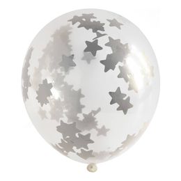 Konfettiballonger Silverstjärnor
