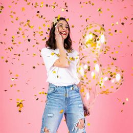 Lysbildefremvisning - Konfettiballoner Stjerner Guld Metallic