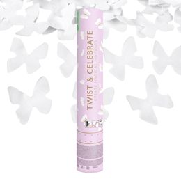 Konfettitykki Perhoset Valkoinen