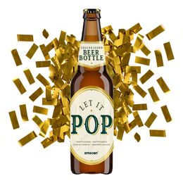 Konfettikanon Ölflaska Guld