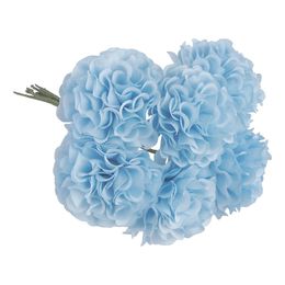 Bildspel - Konstgjord Blombukett Hortensior Ljusblå