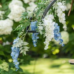 Bildspel - Konstgjord Blomma Blåregn Blå