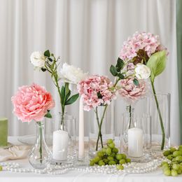 Bildspel - Konstgjord Blomma Hortensia Ljusrosa