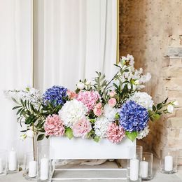 Lysbildefremvisning - Kunstig Hortensia Hvit Lang