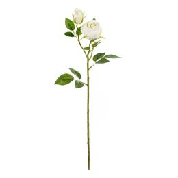 Kunstig rose med to knopper hvit
