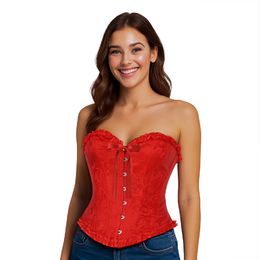 Korsett Röd med Volanger