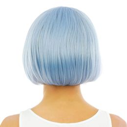 Bildspel - Kort Blå Peruk med Avtagbara Tofsar