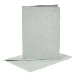 Kort med Kuvert Silver Glittrigt