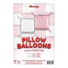 Bildspel - Kuddballonger Silver/Pastellrosa