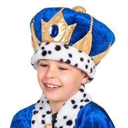 Kungakrona Sammet Blå för Barn