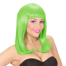 Lång Neon Grön Peruk
