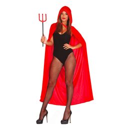 Lång Röd Cape i Sammet med Huva