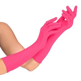 Långa Neonrosa Handskar