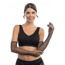 Bildspel - Långa Operahandskar med Stenar Svart