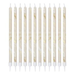 Långa Tårtljus Marmormönster