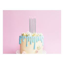 Bildspel - Långa Tårtljus Silver